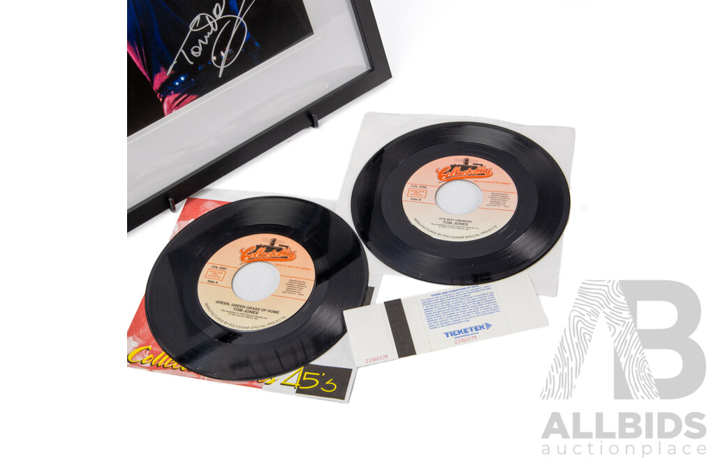 Tom Jones Entertainment Bundle - Includes Framed Signed Photograph, Concert Ticket & Two Vinyl's