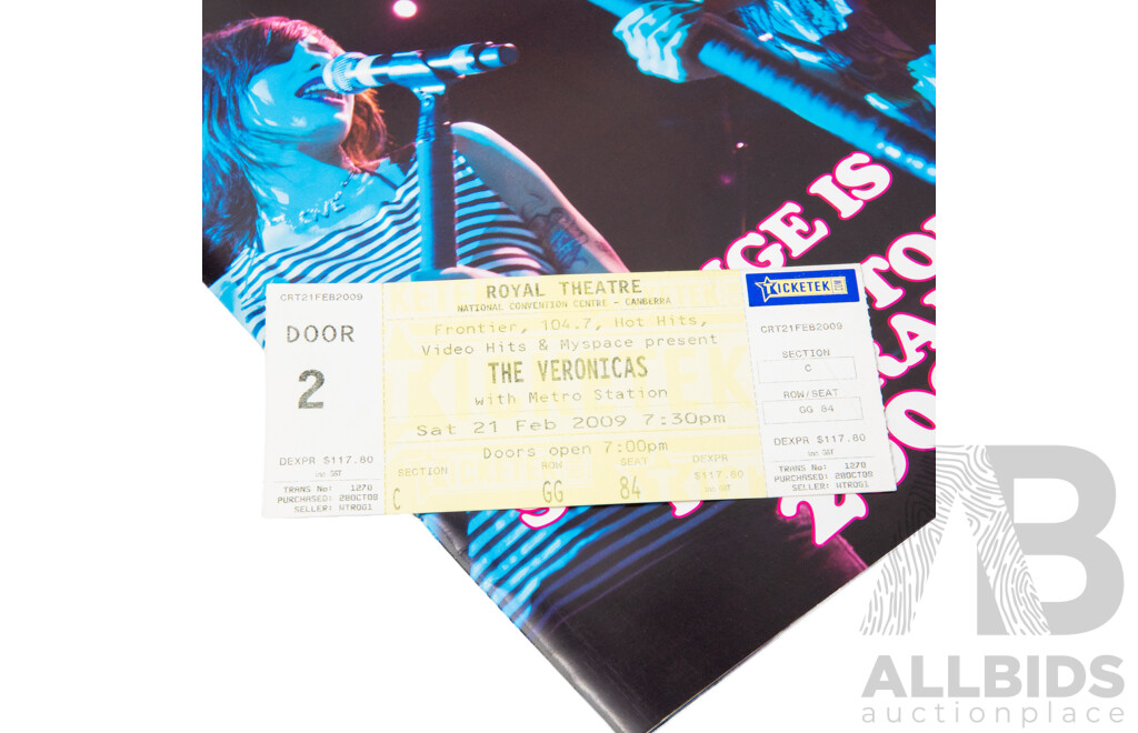 The Veronicas VIP Bundle - Includes Program, Framed Signed Photograph & Concert Ticket