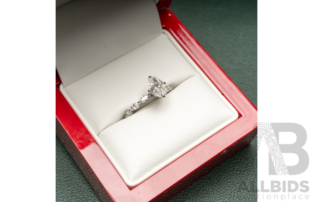 James Allen Lab Grown Diamond Engagement Ring, Est TDW 1.30ct, Size J, 2.59 Grams