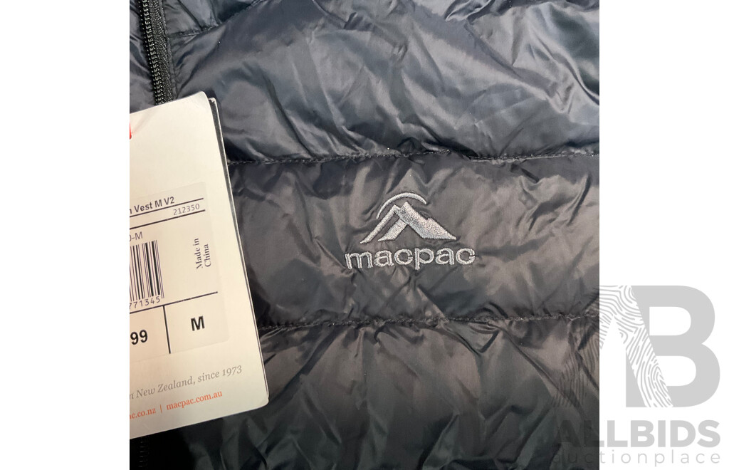 MACPAC Uber Light Down Vest V2 - Black - Size M - ORP$ 189.99