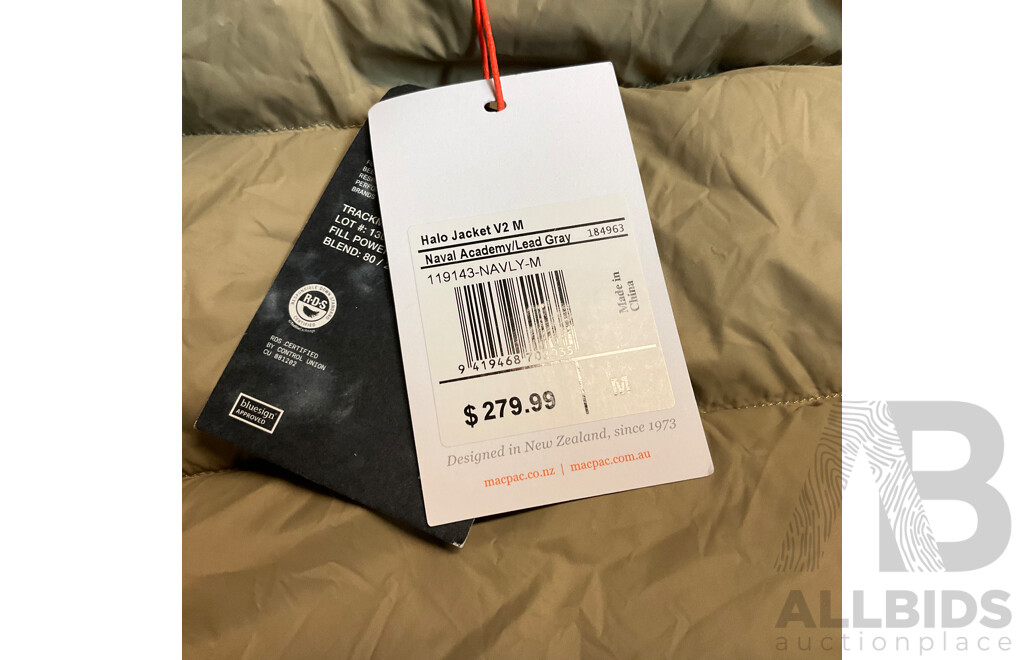 MACPAC Halo Men's Jacket V2 - Naval Academy/Lead Gray - Size M - ORP$ 279.99