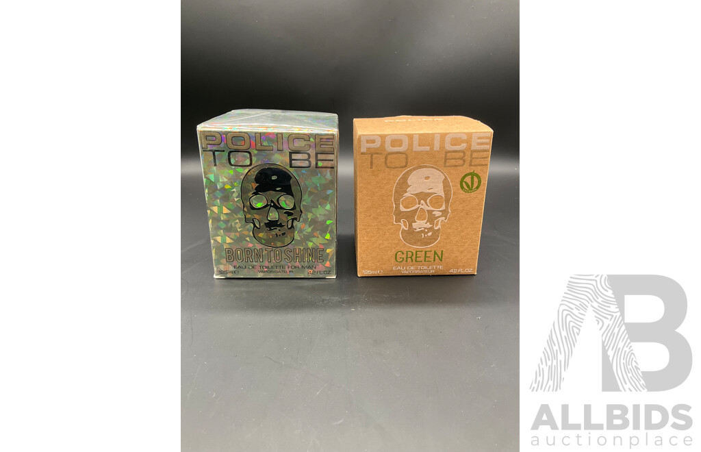 POLICE to BE Born to Shine and Green 125ml Eau De Toilette - Lot of 2