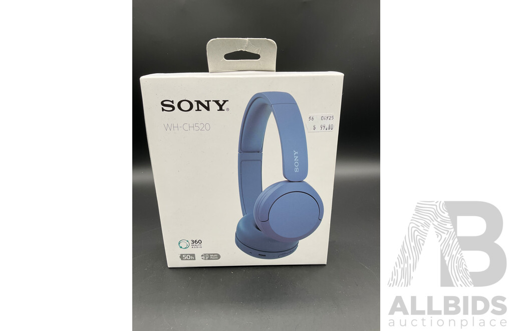 SONY WH-CH520 Wireless Headphones in Blue