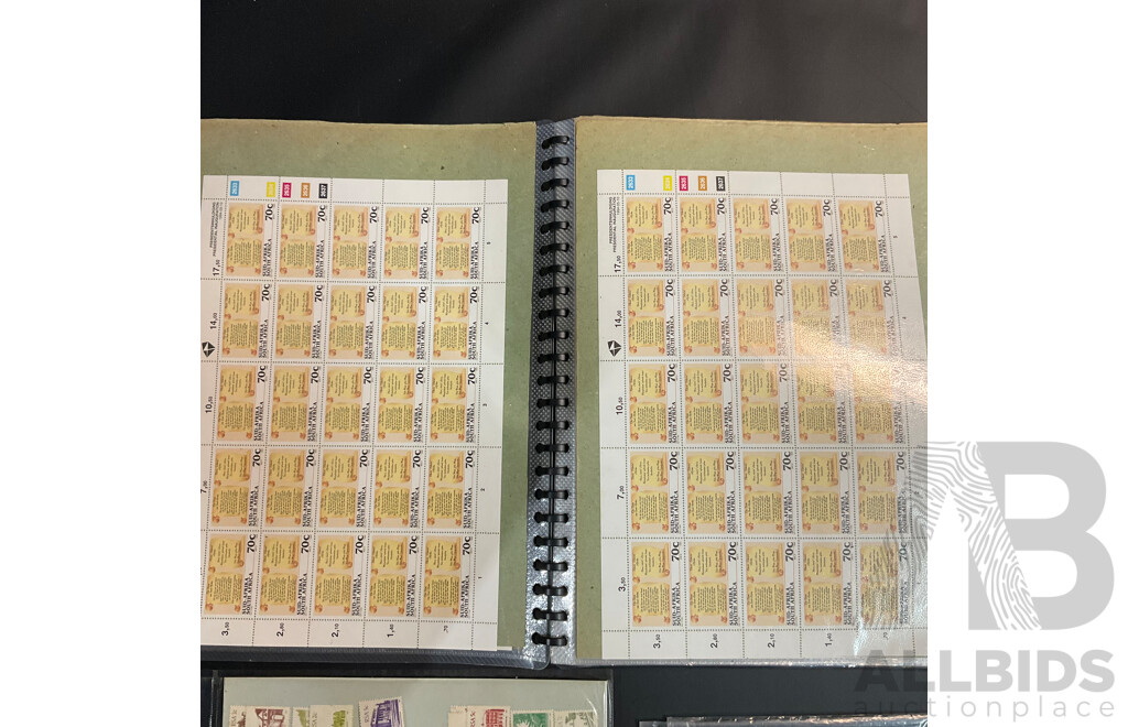 Used Envelope and Stamp Album Including South Africa, Mauritius, Aitutaki, and More