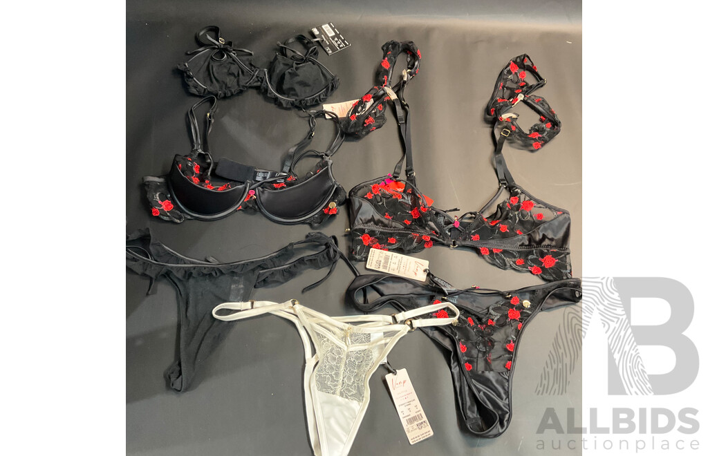 Assorted Vamp Collection by Bras N Things -  Various Sizes - Lot of 6
