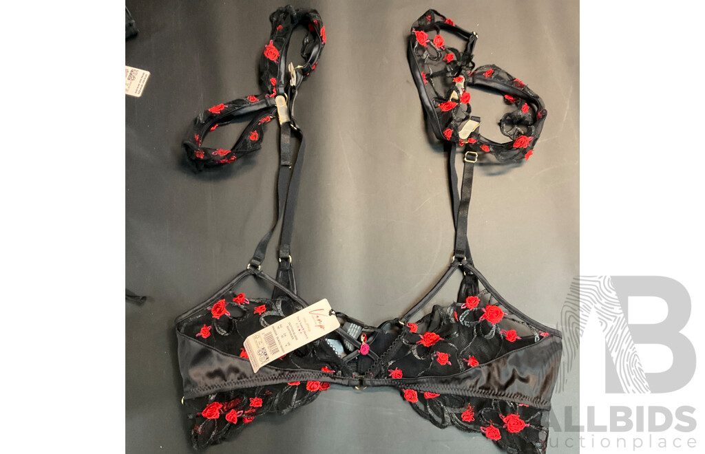 Assorted Vamp Collection by Bras N Things -  Various Sizes - Lot of 6