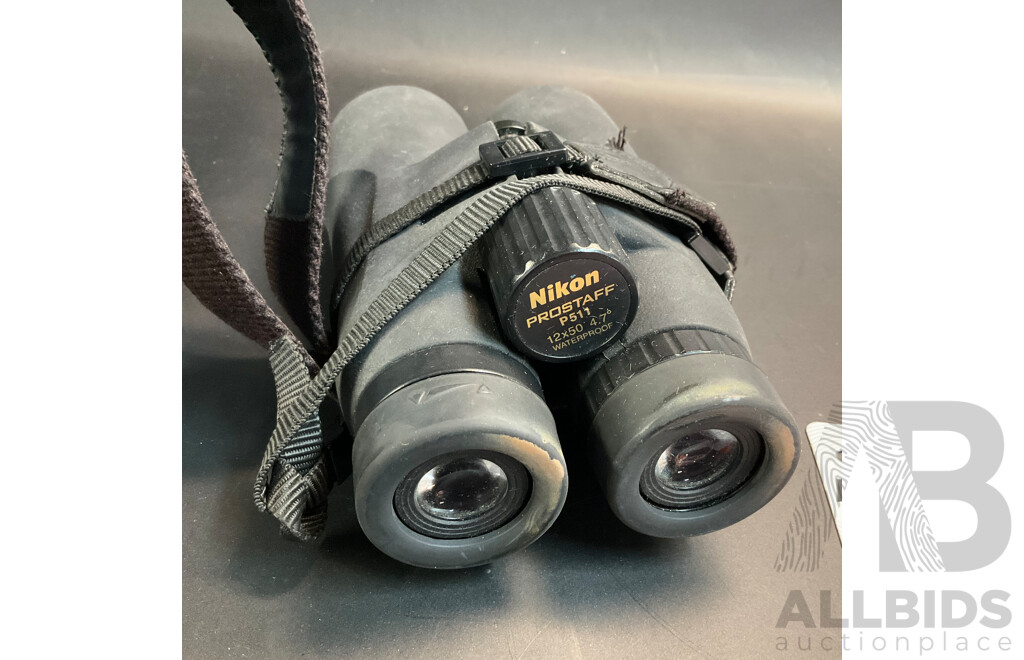 Nikon Prostaff P511 12x50 Binoculars &  Assorted Batteries