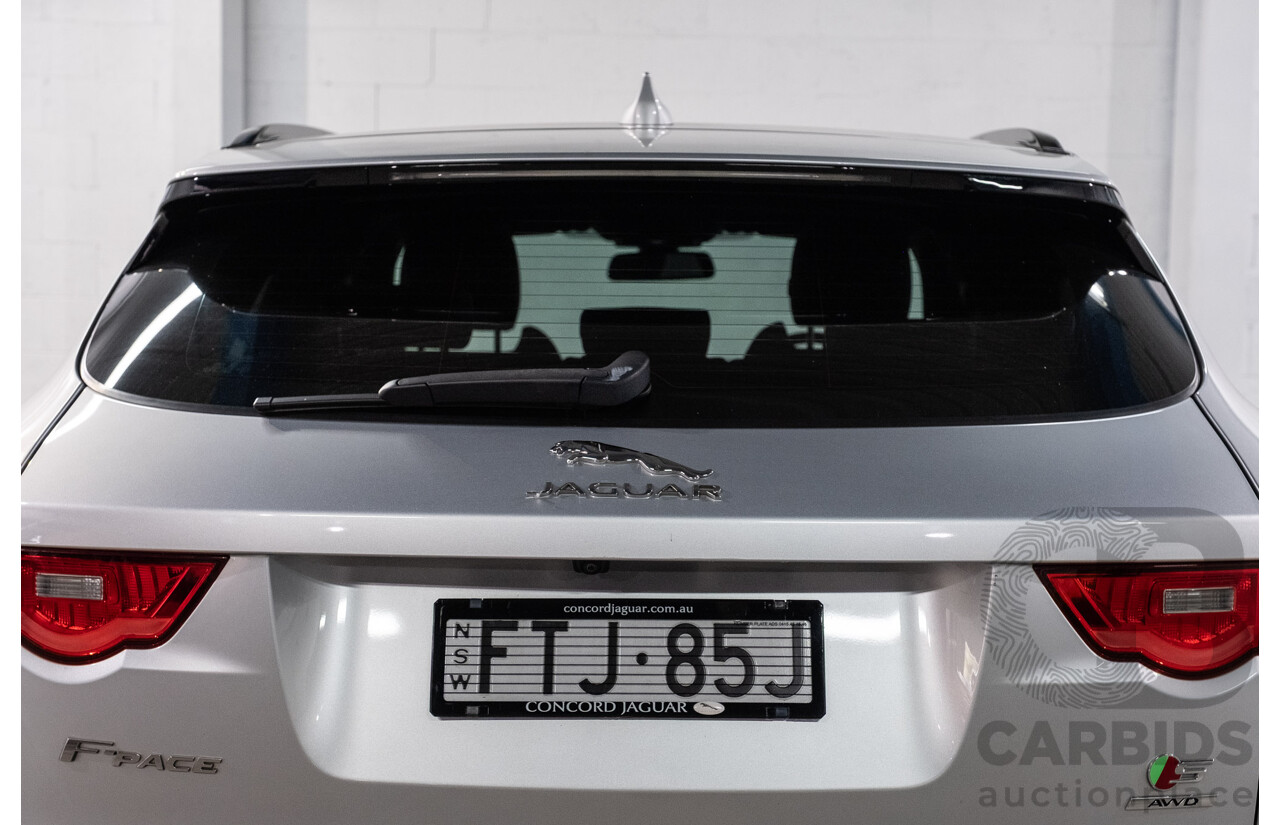 05/2018 Jaguar F-Pace 35t S (AWD 280kW) X761 MY18.5 4d Wagon Indus Silver Metallic Supercharged V6 3.0L