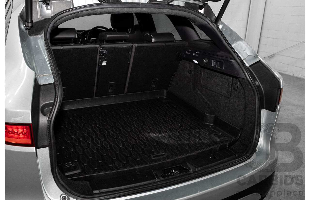 05/2018 Jaguar F-Pace 35t S (AWD 280kW) X761 MY18.5 4d Wagon Indus Silver Metallic Supercharged V6 3.0L