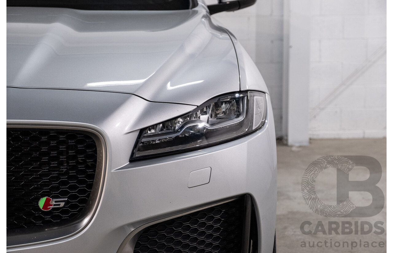 05/2018 Jaguar F-Pace 35t S (AWD 280kW) X761 MY18.5 4d Wagon Indus Silver Metallic Supercharged V6 3.0L