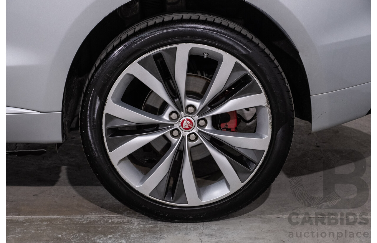 05/2018 Jaguar F-Pace 35t S (AWD 280kW) X761 MY18.5 4d Wagon Indus Silver Metallic Supercharged V6 3.0L