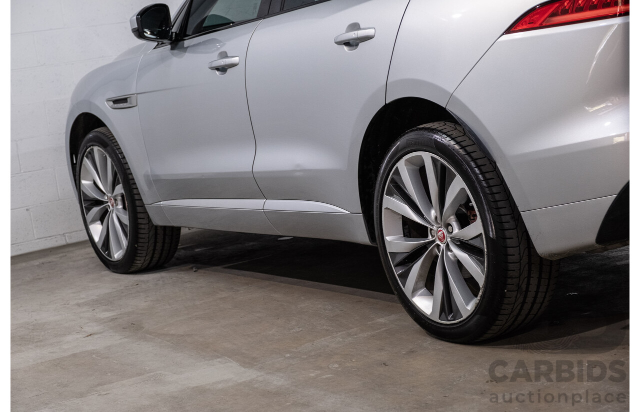 05/2018 Jaguar F-Pace 35t S (AWD 280kW) X761 MY18.5 4d Wagon Indus Silver Metallic Supercharged V6 3.0L