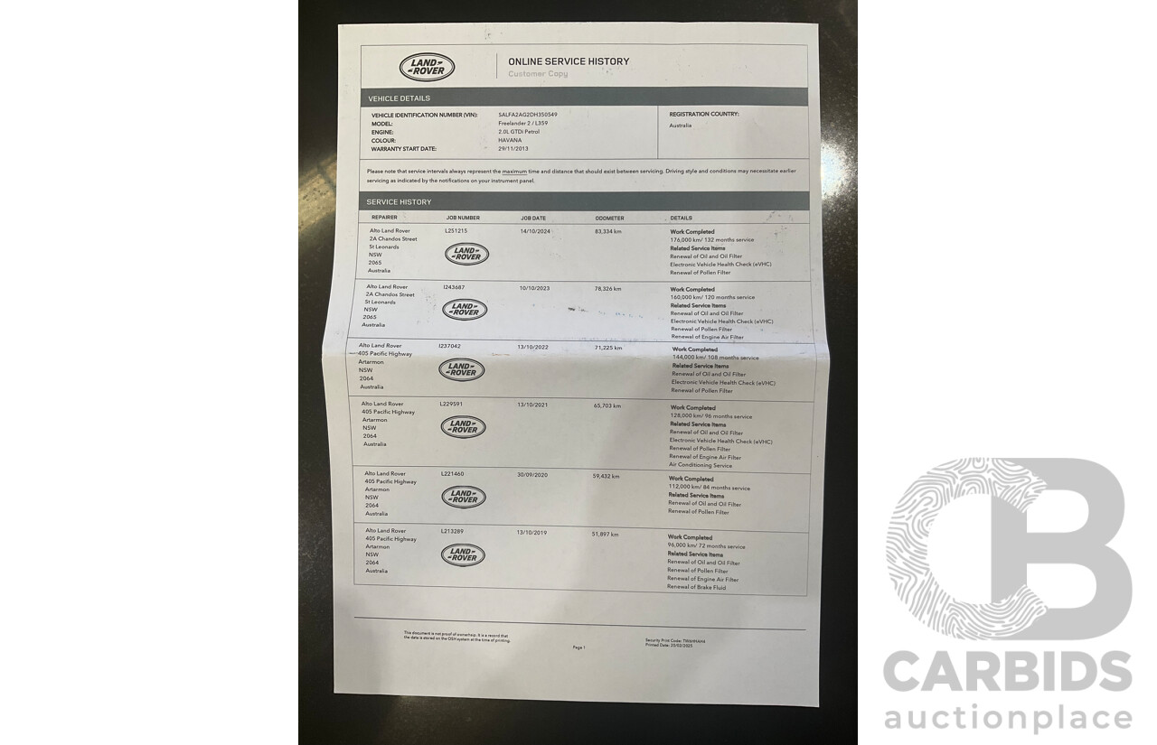 05/2013 Land Rover Freelander 2 Si4 SE (4x4) LF MY13 4D Wagon Havana Metallic Turbo 2.0L
