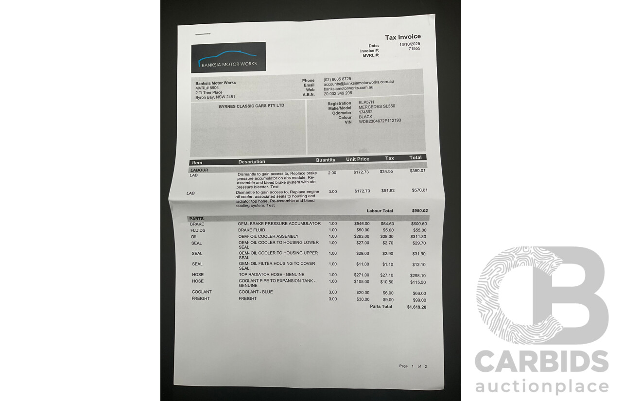 09/2005 Mercedes-Benz SL350 (RWD) R230 2D Convertible Obsidian Black Metallic V6 3.7L