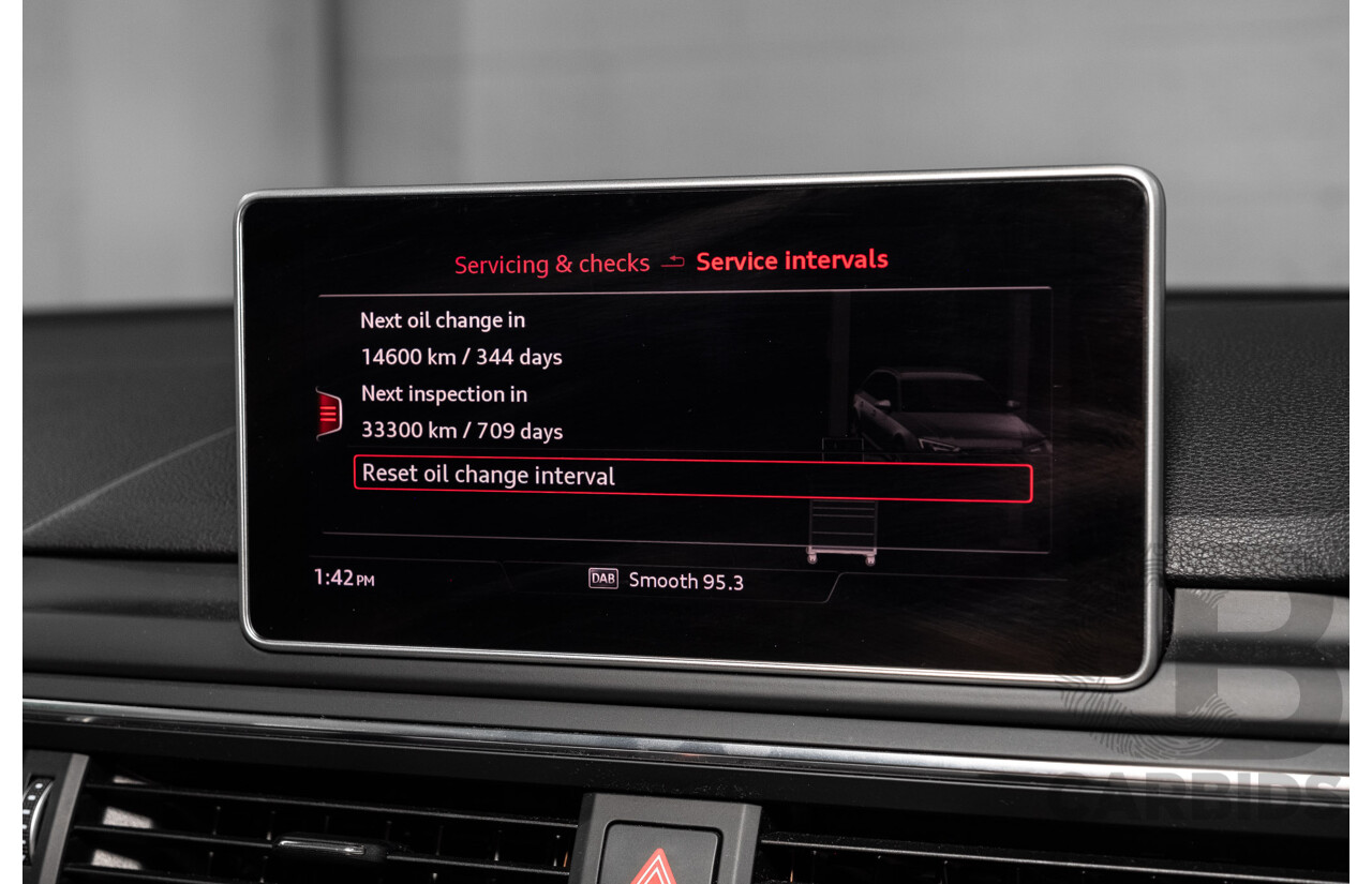 10/2016 Audi A4 Avant 2.0 TFSI S-Tronic Sport (FWD) F4 (B9) 4d Wagon Glacier White Turbo 2.0L