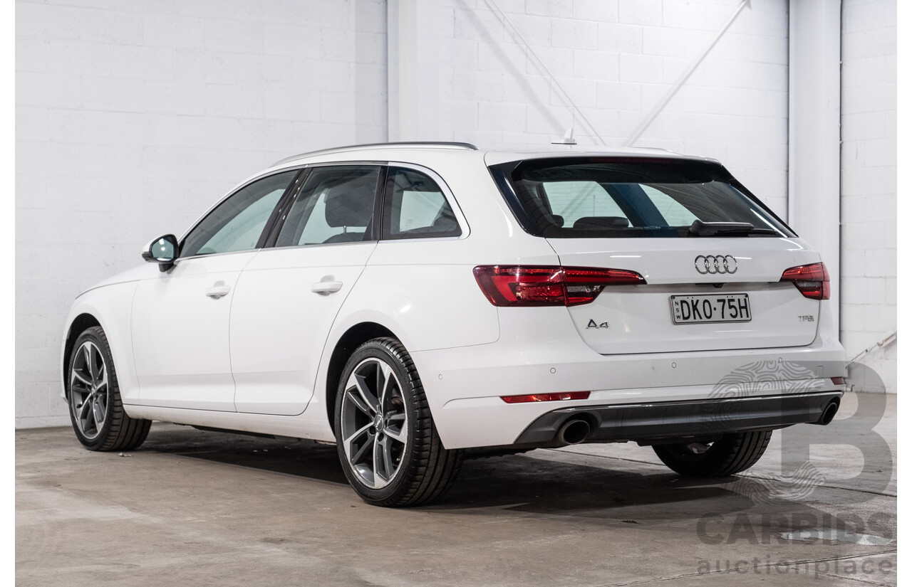 10/2016 Audi A4 Avant 2.0 TFSI S-Tronic Sport (FWD) F4 (B9) 4d Wagon Glacier White Turbo 2.0L