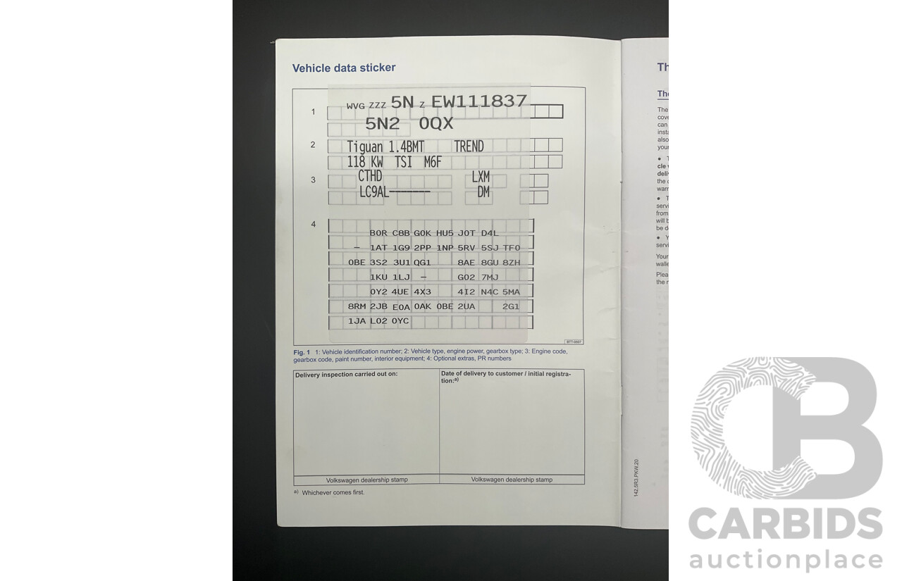 7/2014 Volkswagen Tiguan 118 TSI (4x2) 5NC MY14.5 4d Wagon Pure White Twincharged 1.4L