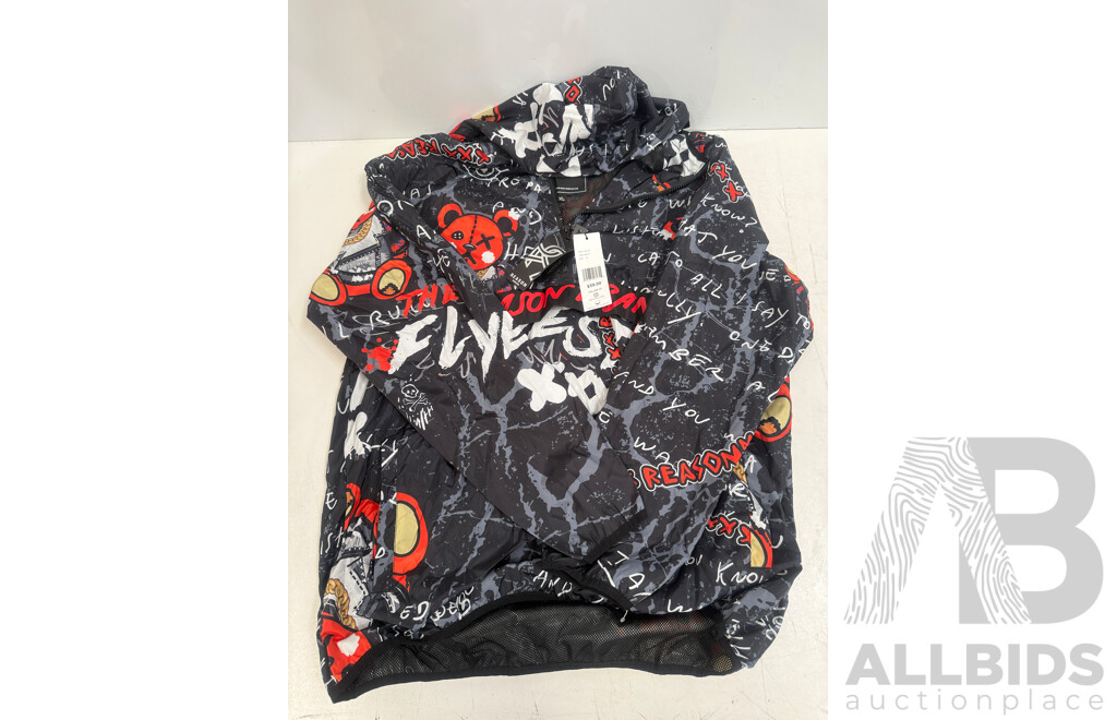 Box of Assorted Brand Clothing - Shirts + Jackets + Shorts