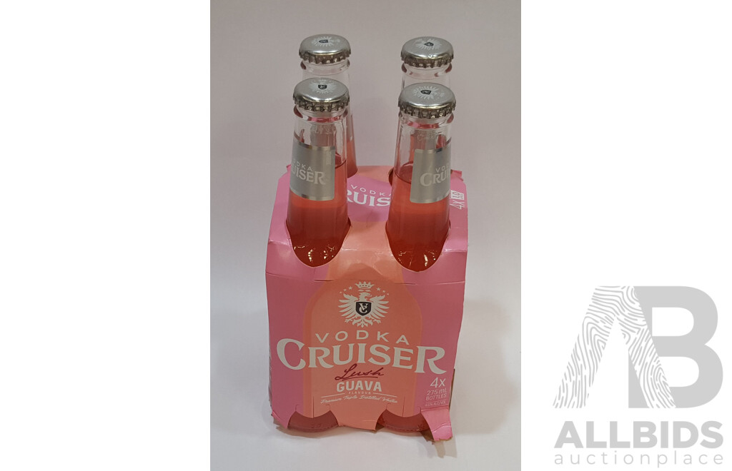 Vodka Cruiser Lush Guava Premium Triple Distilled Vodka 275ml Four Pack