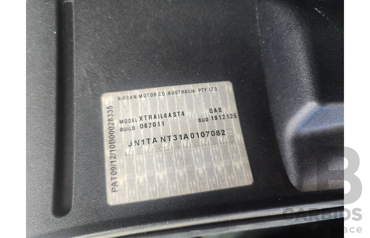 7/2011 Nissan X-Trail ST (4x4) T31 MY11 4d Wagon White 2.5L