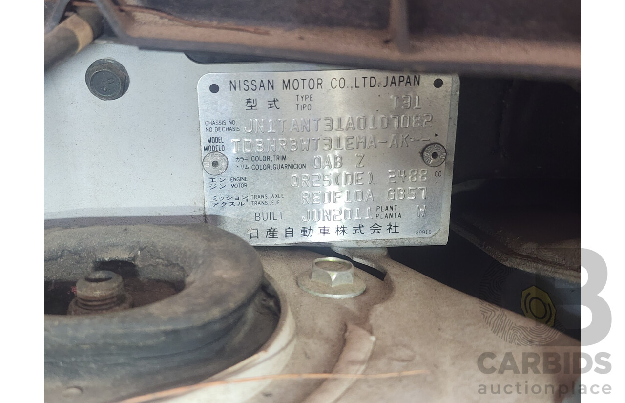 7/2011 Nissan X-Trail ST (4x4) T31 MY11 4d Wagon White 2.5L