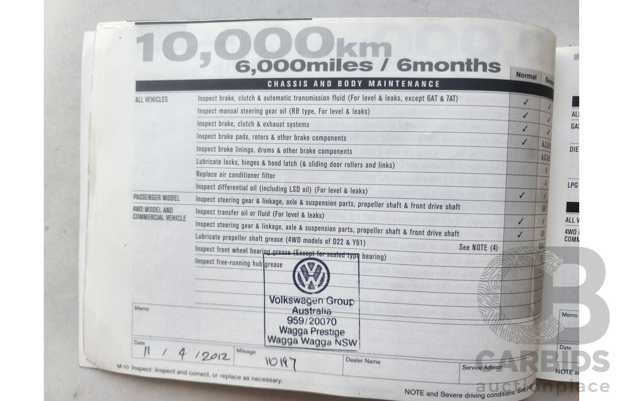 7/2011 Nissan X-Trail ST (4x4) T31 MY11 4d Wagon White 2.5L