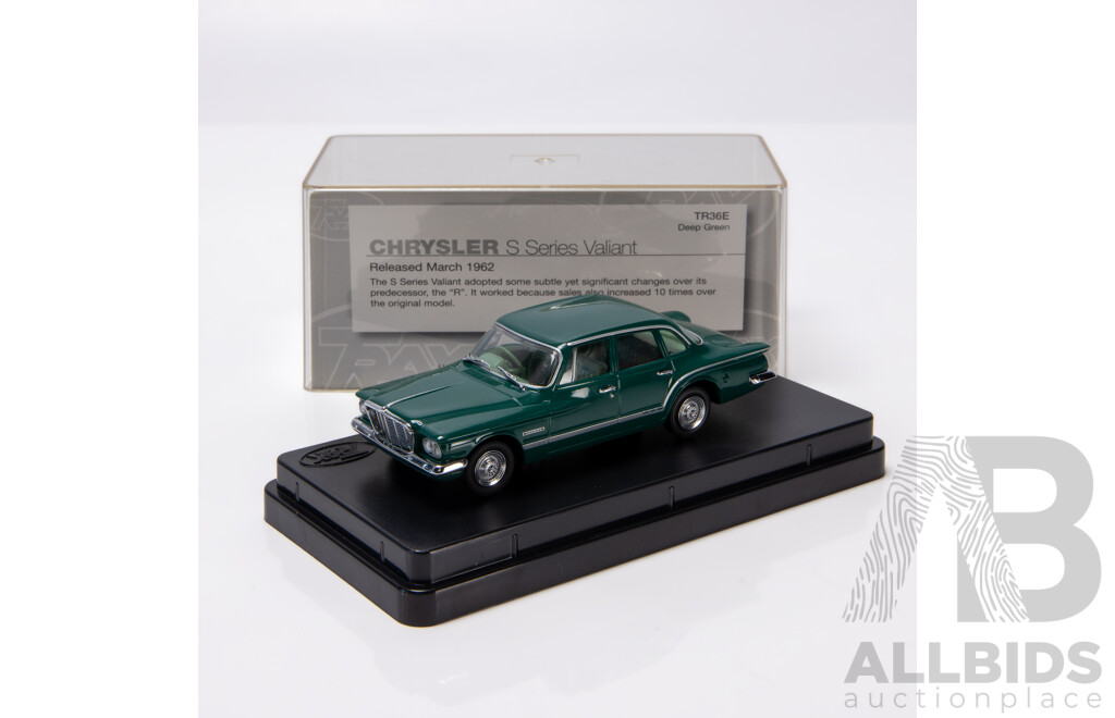 TRAX 1962 Chrysler Valiant S Series Sedan Deep Green TR36E 1:43 Scale Model Car