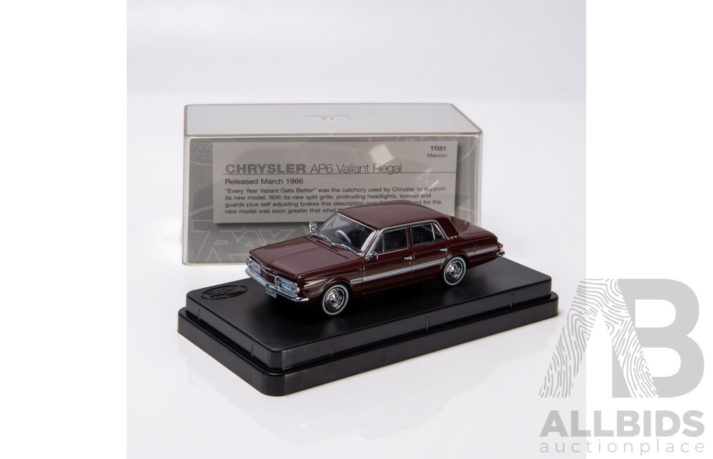 TRAX 1966 Valiant AP6 Regal Sedan Maroon TR81 1:43 Scale Model Car