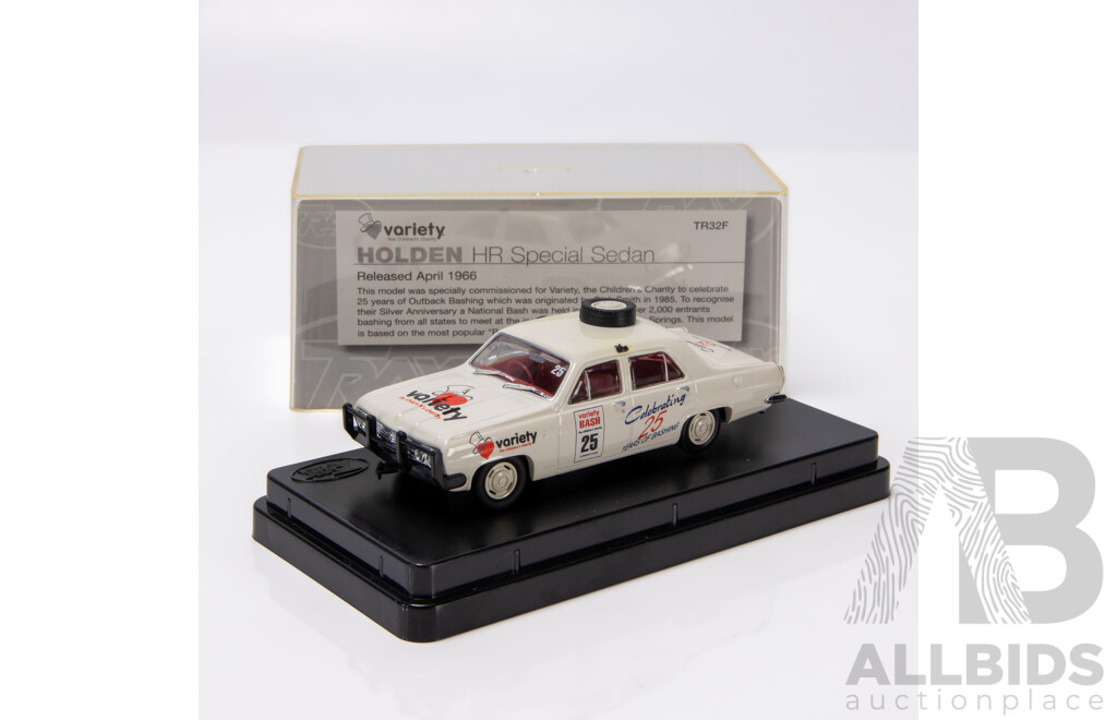 TRAX 1966 Holden HR Sedan Variety Bash Special White TR32F 1:43 Scale Model Car