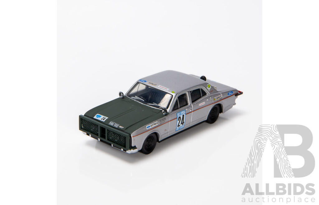 TRAX 1968 Ford XT Falcon GT Sedan London to Sydney Marathon Silver TR24G 1:43 Scale Model Car