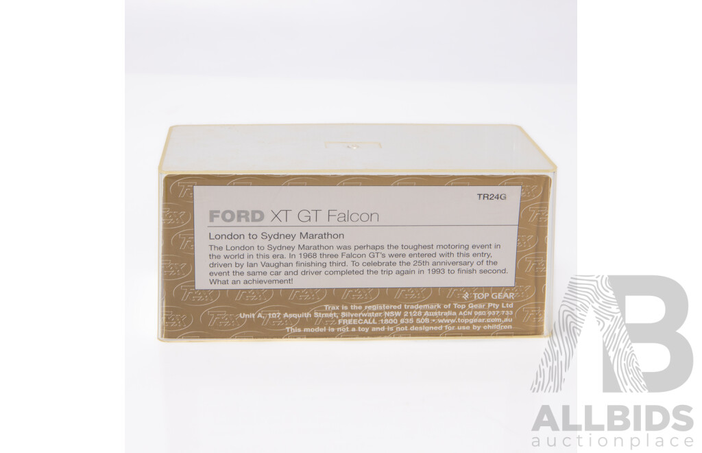 TRAX 1968 Ford XT Falcon GT Sedan London to Sydney Marathon Silver TR24G 1:43 Scale Model Car