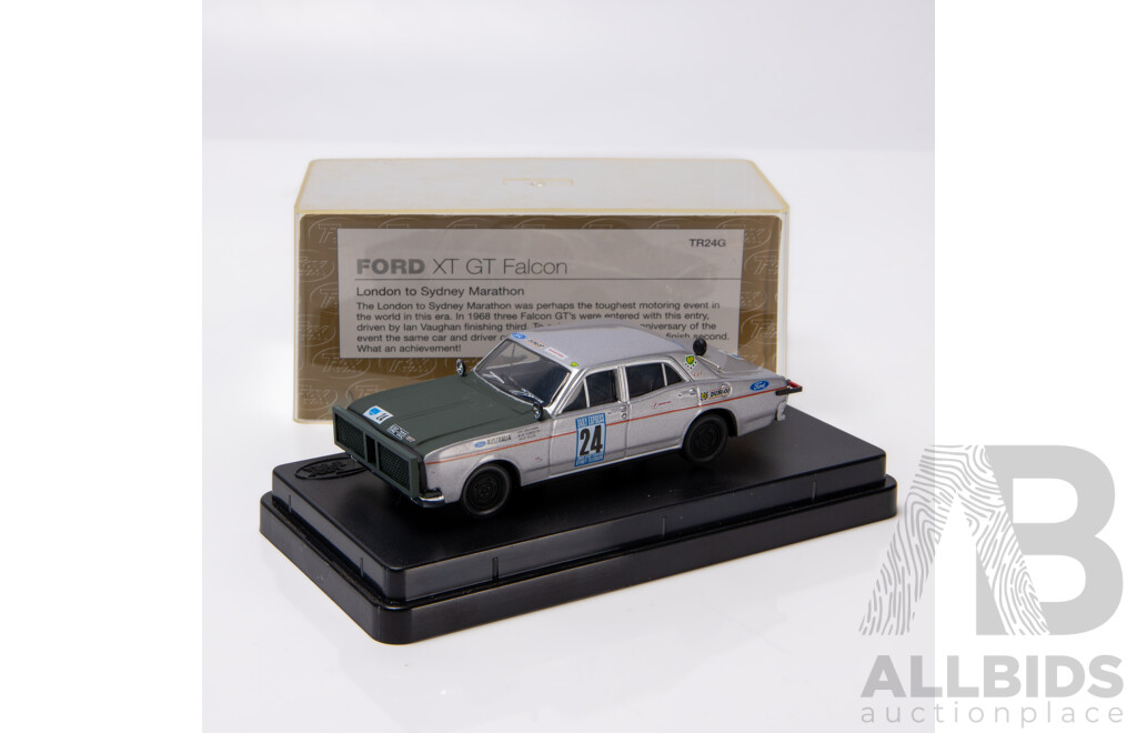 TRAX 1968 Ford XT Falcon GT Sedan London to Sydney Marathon Silver TR24G 1:43 Scale Model Car
