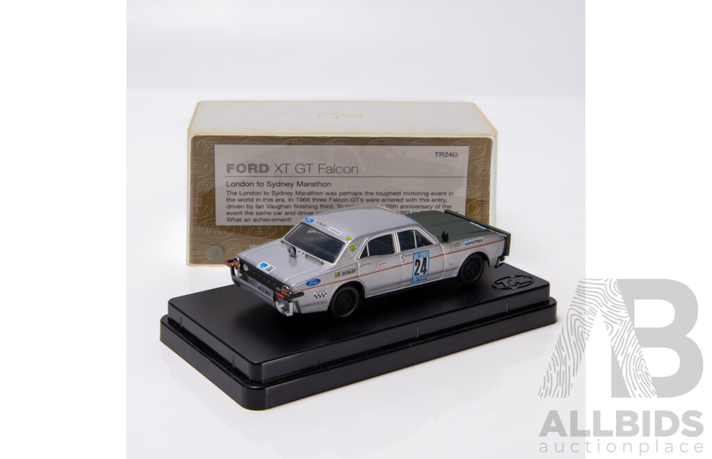 TRAX 1968 Ford XT Falcon GT Sedan London to Sydney Marathon Silver TR24G 1:43 Scale Model Car