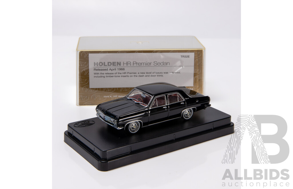 TRAX 1966 Holden HR Premier Sedan Warrigal Black TR32E 1:43 Scale Model Car