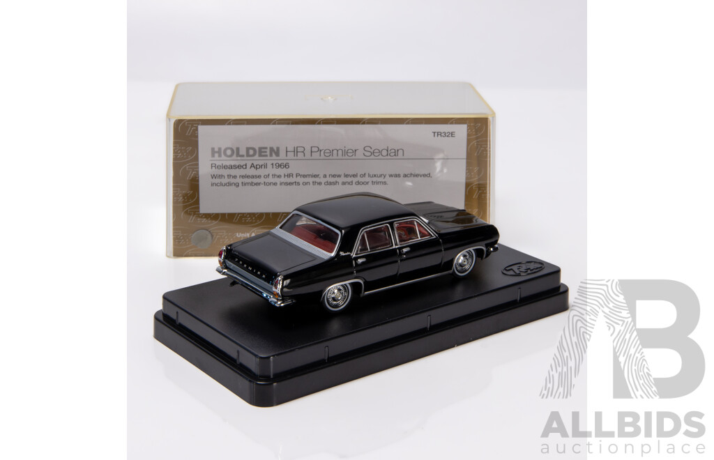 TRAX 1966 Holden HR Premier Sedan Warrigal Black TR32E 1:43 Scale Model Car