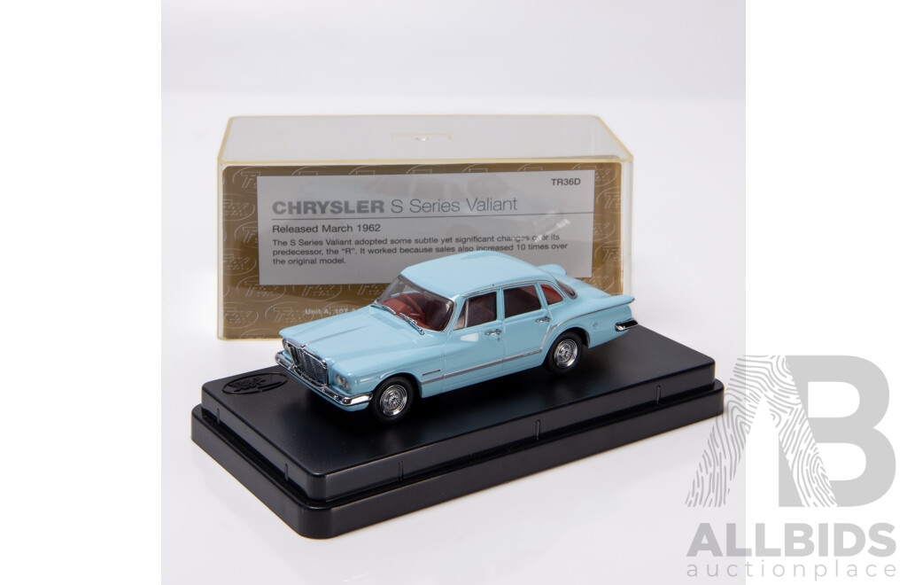 TRAX 1962 Chrysler Valiant S Series Sedan Light Blue TR36D 1:43 Scale Model Car
