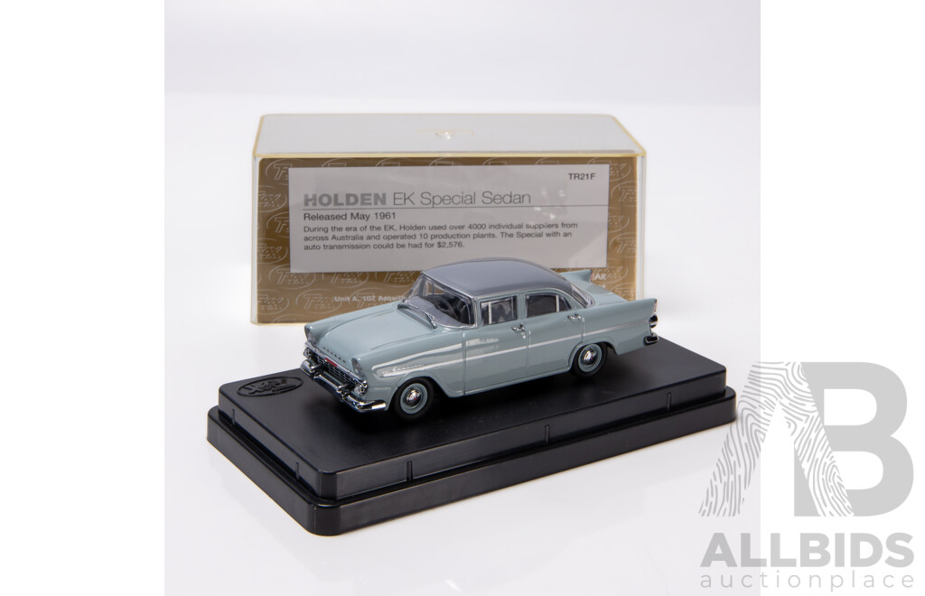 TRAX 1961 Holden EK Sedan Cataract Grey / Montana Grey TR21F 1:43 Scale Model Car