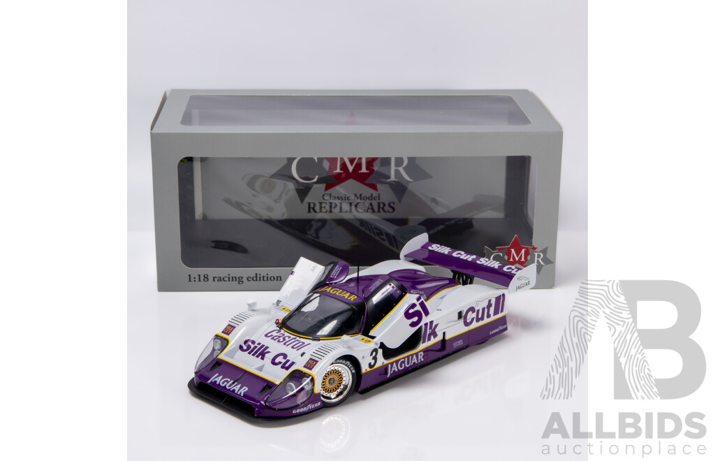 CMR Replicars 1990 Jaguar XJR12 #3 Silk Cut Winner LeMans Nielsen, Cobb, Salazar 1:18 Scale Model Car - New