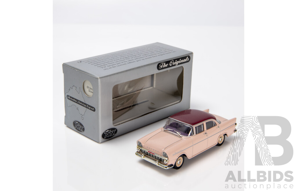 TRAX 1961 Holden EK Special Sedan Barrier Coral / Dusk Plum TR21D 1:43 Scale Model Car