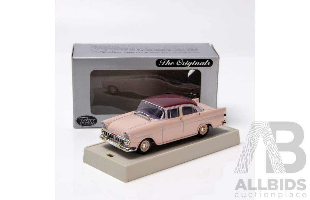 TRAX 1961 Holden EK Special Sedan Barrier Coral / Dusk Plum TR21D 1:43 Scale Model Car