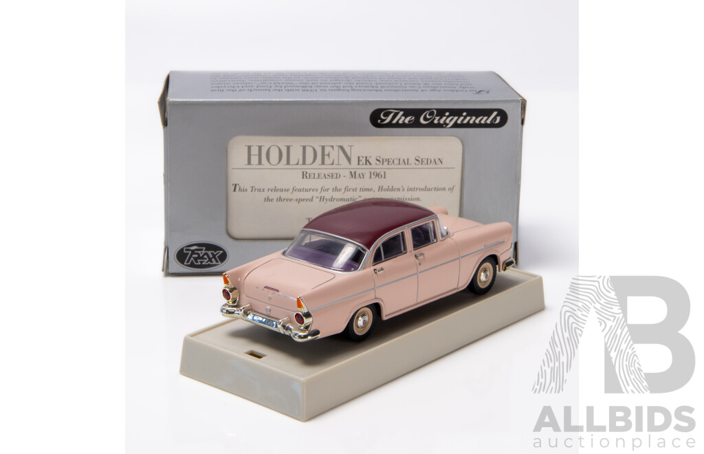 TRAX 1961 Holden EK Special Sedan Barrier Coral / Dusk Plum TR21D 1:43 Scale Model Car
