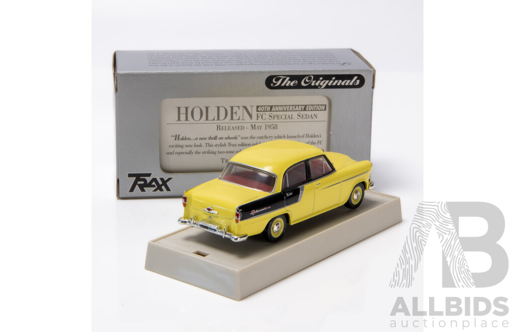 TRAX 1958 Holden FC Special Sedan 40th Anniversary Yellow / Black TR13J 1:43 Scale Model Car