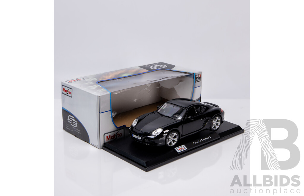 Maisto Special Edition 2008 Porsche Cayman S 987.1 Gloss Black 1:18 Scale Model Car - New