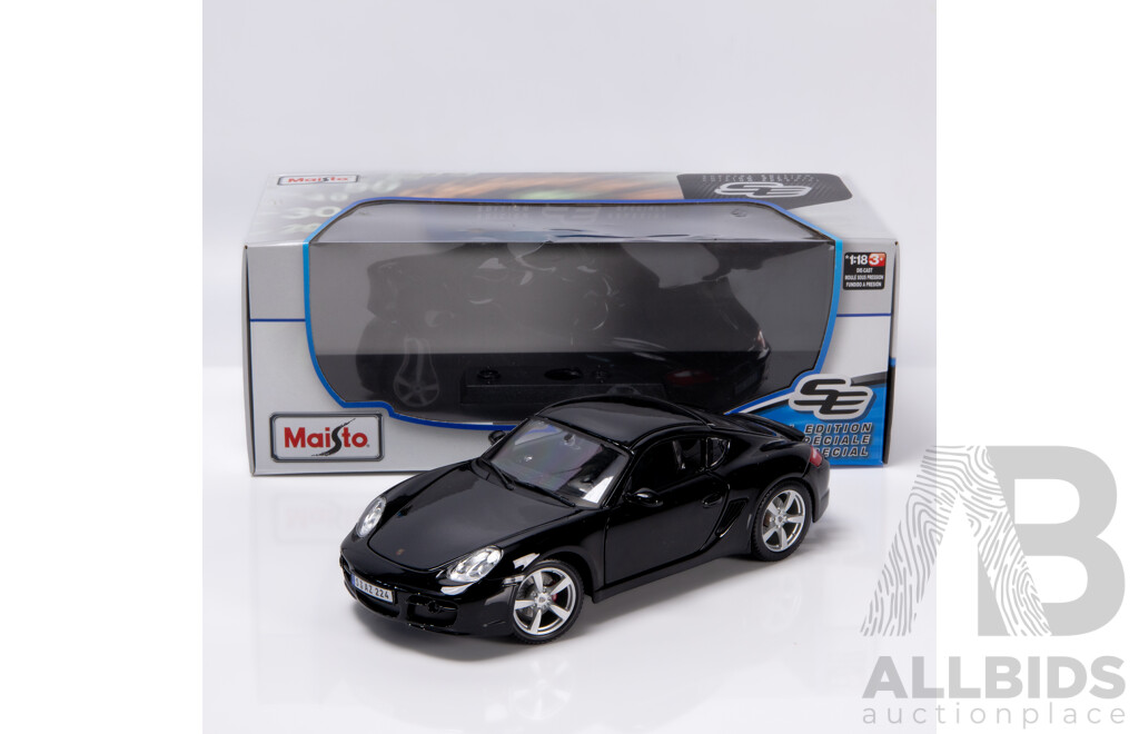 Maisto Special Edition 2008 Porsche Cayman S 987.1 Gloss Black 1:18 Scale Model Car - New