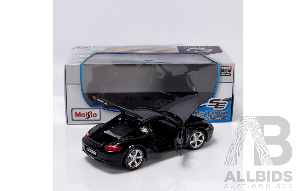 Maisto Special Edition 2008 Porsche Cayman S 987.1 Gloss Black 1:18 Scale Model Car - New