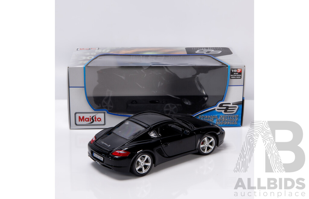 Maisto Special Edition 2008 Porsche Cayman S 987.1 Gloss Black 1:18 Scale Model Car - New