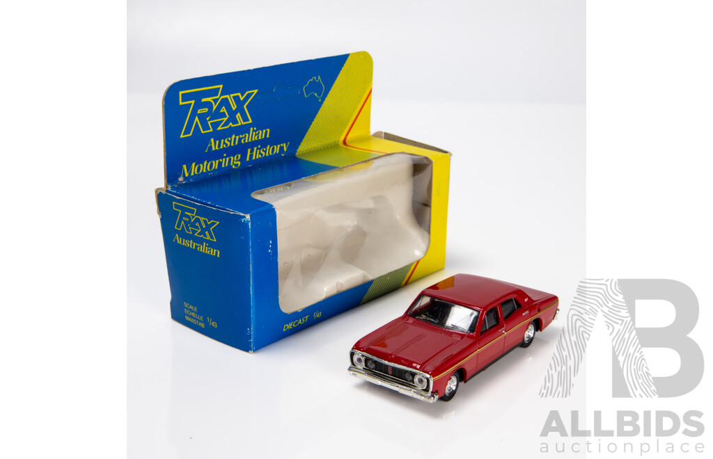TRAX Ford XT Falcon GT Sedan Red W Gold Stripe 8005 1:43 Scale Model Car