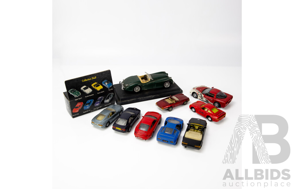 Collection of 10 Scale Model Cars Inc BMW, Porsche, Austin Martin and Others