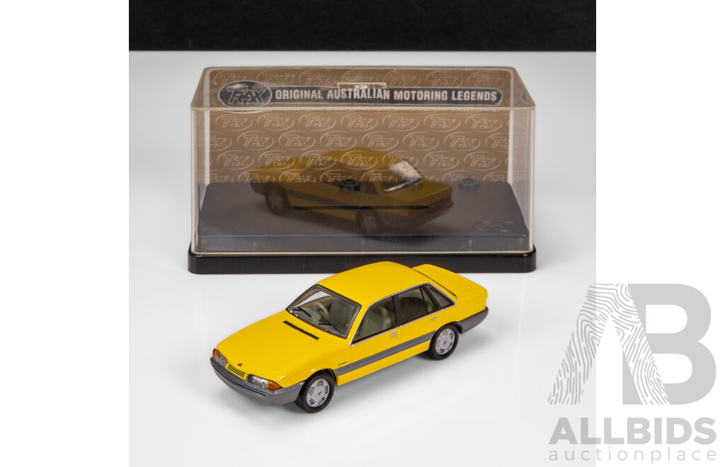 TRAX 1986 Holden VL Commodore Berlina Sedan Yellow TR16F 1:43 Scale Model Car