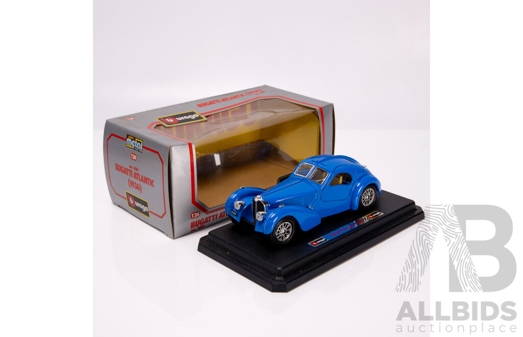 Bburago 1985 (0503) Release - 1936 Bugatti Atlantic Blue 1:24 Scale Model Car